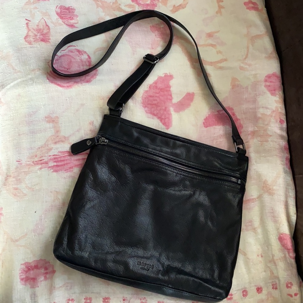 Margo black leather crossbody NWOT